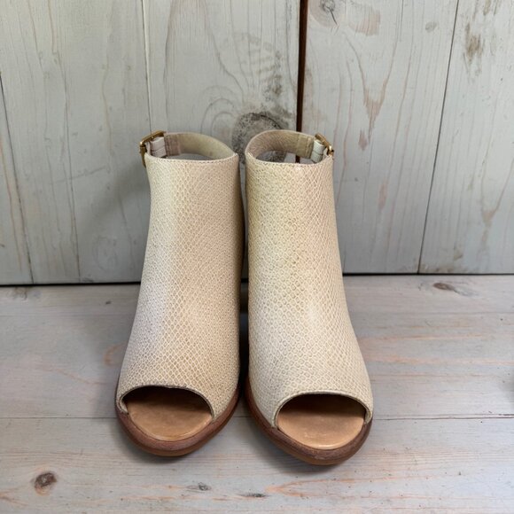 UGG AUDREY EXOTIC EMBOSSED LEATHER PEEP TOE SHOES - Picture 5 of 7